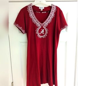 Barely worn University of Alabama crimson ribbed knit dress